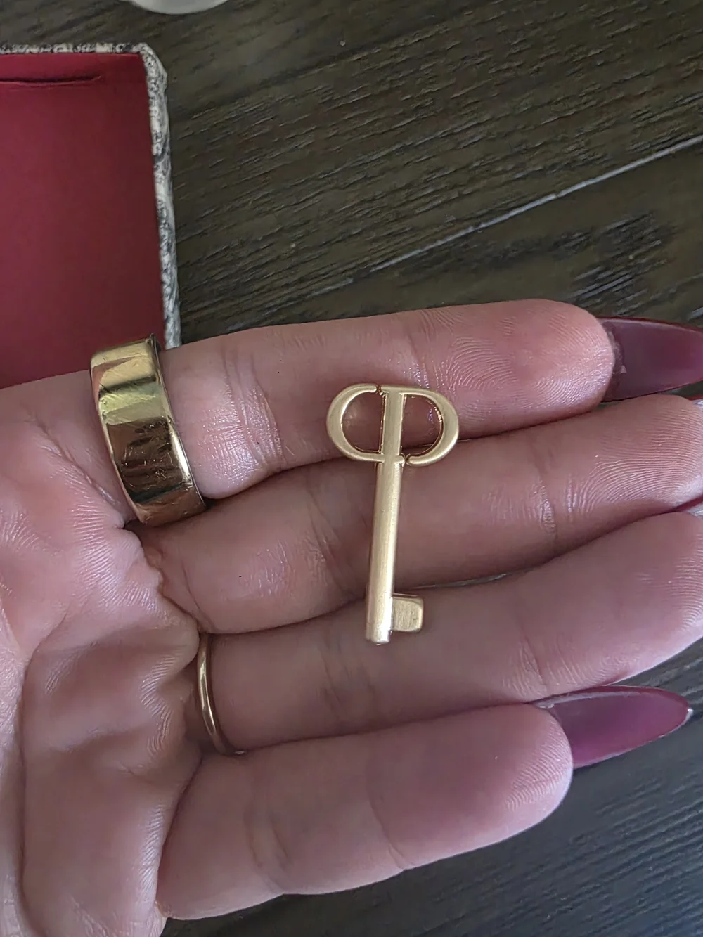 Dior Heart Padlock Key Set in Gold